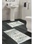 Kaymaz Taban Djt 2'li Banyo Paspas Takımı Trend Saçaklı Modern M5026 Gri 1