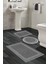 Kaymaz Taban Djt 3'lü Banyo Paspas Takımı Trend Karışık Modern M5001 Gri 1