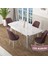 Concept Zen Serisi Açılabilir Beyaz Mermer Desen Mdf 80X132 Mutfak Masası Takımı 4 Sandalye 2