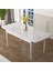 Concept Zen Serisi Açılabilir Beyaz Mermer Desen Mdf 80X132 Mutfak Masası Takımı 4 Sandalye 3