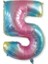 5 Rakam Rengarenk Folyo Balon 40 Inç 100 cm 1