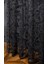 Taç Şal Desen Kullanıma Hazır 1/2 Seyrek Pile Tül Perde Tek Kanat - Siyah 100 x 250 cm 3