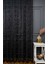 Taç Şal Desen Kullanıma Hazır 1/2 Seyrek Pile Tül Perde Tek Kanat - Siyah 100 x 200 cm 1