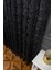 Taç Şal Desen Kullanıma Hazır 1/2 Seyrek Pile Tül Perde Tek Kanat - Siyah 100 x 200 cm 2