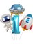 Uzay Kozmik Galaksi Astronot Roket Balon Set Yıldız Balon Folyo Set Konsept Doğum Günü Set Yaş Balon 1