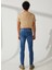 Normal Bel Dar Paça Mavi Erkek Pantolon Jeans 4