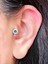 Çelik Yeşil Taşlı Kıkırdak Helix Tragus Piercing (1ADET) 4