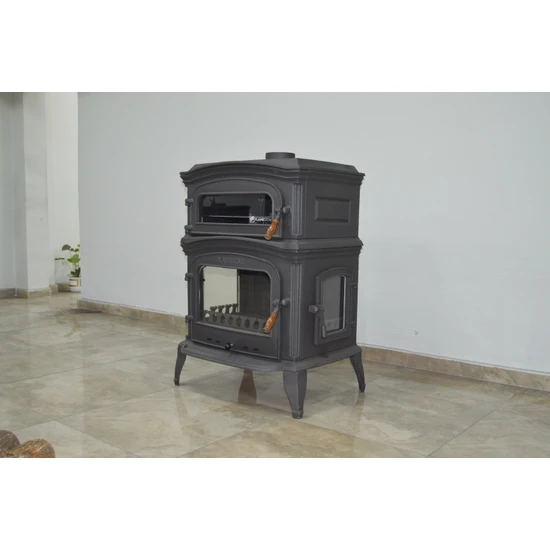 Flame Stove Altara Lux Premium Yk Pik Döküm Soba Fırınlı Yan Kapaklı Şömine Soba