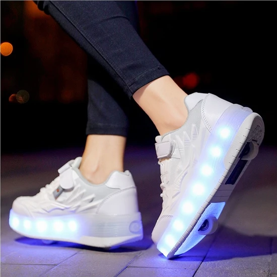 SITONG 4 Tekerlekli USB Şarjlı LED Işıklı Paten Ayakkabı (Yurt Dışından)