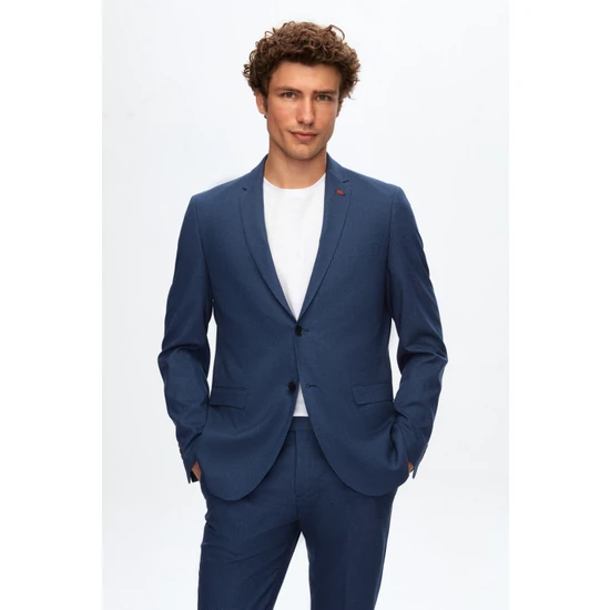 Twn Slim Fit Lacivert Kaz Ayağı Takım Elbise 0EF05KV05525M