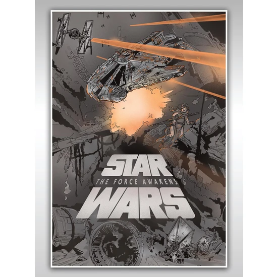 Saturndesign Star Wars Poster 40 x 60 cm Yıldız Savaşları Güç Uyaıyor Afiş - Kalın Poster Kağıdı Dijital Baskı