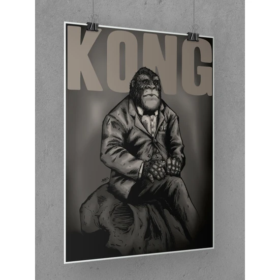Saturndesign King Kong Poster 45 x 60 cm Afiş - Kalın Poster Kağıdı Dijital Baskı