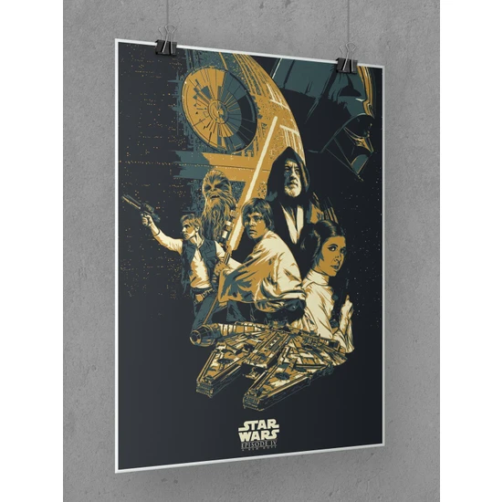 Saturndesign Star Wars Poster 45 x 60 cm Yıldız Savaşları Afiş - Kalın Poster Kağıdı Dijital Baskı