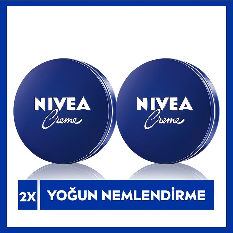 Nivea Creme Teneke Nemlendirici Krem 250 ml x2 Adet,Tüm Cilt Tipleri İçin,Yoğun Nemlendirme,El,Yüz ve Vücut