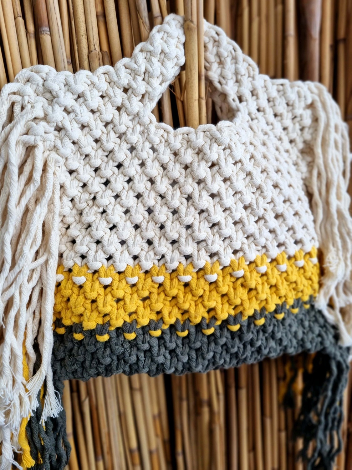 Zuviel Deco Püsküllü Yazlık Makrome El Çantası görsel 2