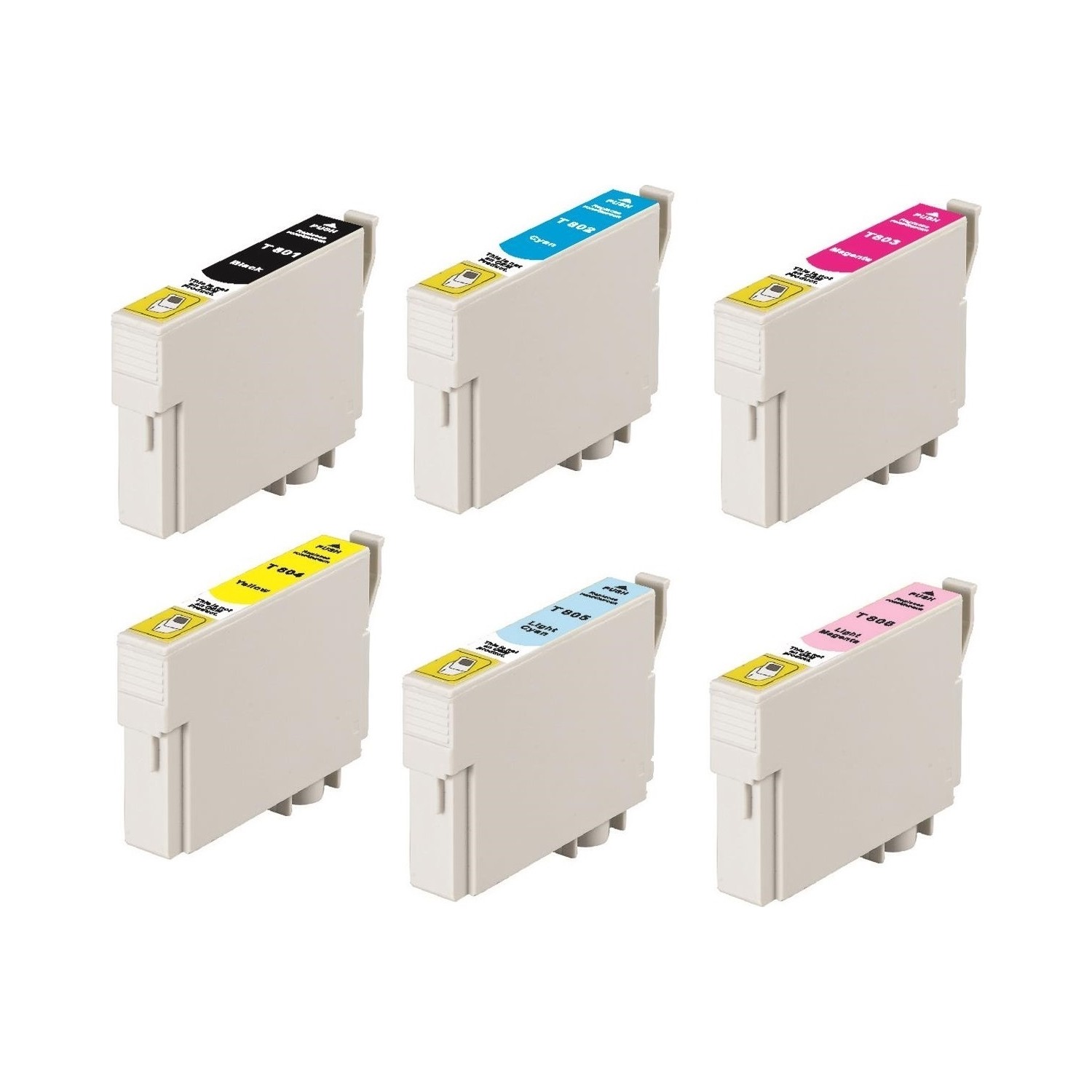 12 Cartucce Compatibili T0801-T0806 | Per Stylus Photo R265, R285, P50, PX700W, PX800FW, Resa 500 Pagine