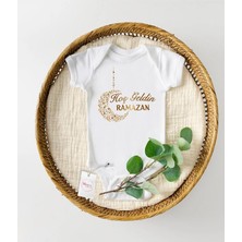 Hediyenza Hoş Geldin Ramazan Özel Tasarım Bebek Zıbın Pamuklu Çıtçıtlı Body