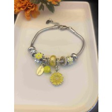 Aksesuarr Çarşısı Aksesuar Çarşısı Sarı Papatya Charm Bileklik
