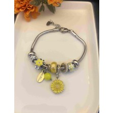Aksesuarr Çarşısı Aksesuar Çarşısı Sarı Papatya Charm Bileklik