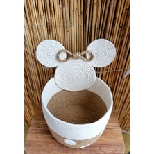 Zuviel Deco Hasır Mickey Oyuncak Sepeti, Düzenleyici, Çok Amaçlı Sepet