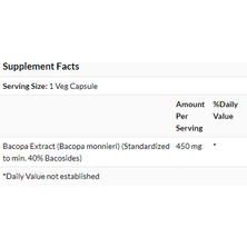 Now Foods Now Foods, Bacopa Extract, 450 mg, 90 Veg Capsules