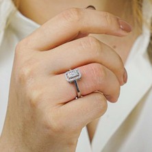 Takıhan Baget Pırlanta Tasarımlı 925 Ayar Gümüş Yüzük