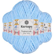 Kartopu 5 Adet Yumurcak Kadife El Örgü Ipi Mavi K540