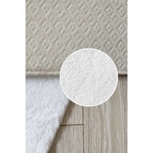 Besely 3'lü Banyo Halısı Paspası Peluş Klozet Takımı-Beyaz 60X90(ELİPS)-50X60(ELİPS)-60X60(YUVARLAK)