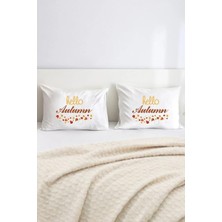 Hediyenza Hello Autumn Sonbahar Pamuklu Çift Kişilik 50X70 cm Yastık Kılıfı Seti