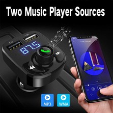 Byrist Fm Transmitter Oto Çakmaklık Araç Kiti Bluetooth Kablosuz USB Mp3 Hafıza Kartı Dahili Mikrofon 3.1A Hızlı Şarj