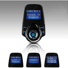 Byrist T10 Fm Transmitter Oto Çakmaklık Araç Kiti Bluetooth Kablosuz 3.1A Hızlı Şarj