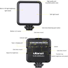 Ulanzi VL49 Mini LED Video Vlogger Işık - Siyah (Yurt Dışından)