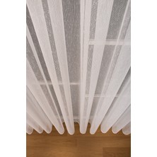 Evdepo Home Taç Şantuk Kullanıma Hazır Ekstraforlu Pilesiz Tül Perde Tek Kanat - Ekru 250 x 240 cm