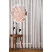 Evdepo Home Taç Şantuk Kullanıma Hazır Ekstraforlu Pilesiz Tül Perde Tek Kanat - Ekru 250 x 240 cm