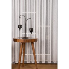 Evdepo Home Taç Şantuk Kullanıma Hazır Ekstraforlu Pilesiz Tül Perde Tek Kanat - Ekru 250 x 240 cm