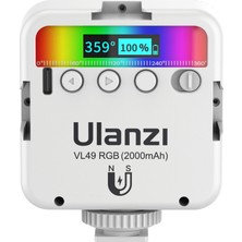 Ulanzi VL49 Mini Rgb LED Video Işığı - Beyaz (Yurt Dışından)