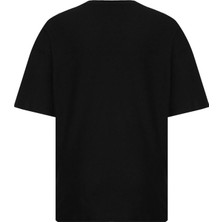 Edizen Hamnent Süper Premium Baskılı Oversize Siyah T-Shirt Unisex %100 Pamuk