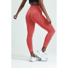 Gymhams Kırmızı Kalçası Büzgülü Kalça Şekillendirici Push Up Dikişsiz Tayt