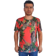 Antler Turuncu/orman Desen Kısa Kollu Tshirt  L