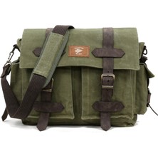 Old Cotton Cargo 7156 Salaş Suya Dayanıklı Omuz Okul Laptop Seyahat Outdoor Çantası Mumlu Pamuk Kanvas Kumaş