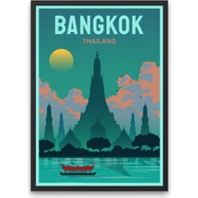 NOKEM Dekoratif Bangkok Tablosu & Çerçeveli Şehir Tayland Tablosu BTDNKM1