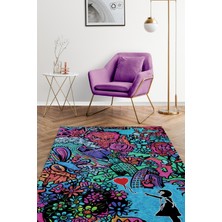 Homshtag Balonlu Kızın Baktığı Yer Dokuma Tabanlı Yıkanabilir Dekoratif Graffiti Halısı