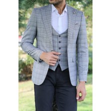 Wessi Ekose Ceket Yelek Set