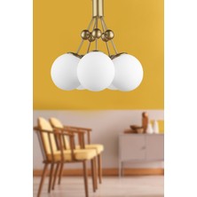 Begüsa Delf 5'li Avize Eskitme Beyaz Cam