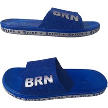 Byron Brn B050-10 Unisex Lacivert Beyaz Kaymaz Taban Deniz Plaj Havuz Günlük Yürüyüş Terlik