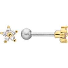 By Dilek Çetin Accessory Çelik Mini Çiçek Model Kıkırdak,helix,tragus,piercing