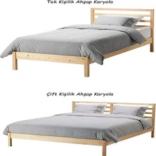 Loolpi Home Palet Yatak Doğal Ahşap Başlıklı Karyola