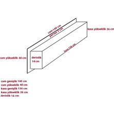 Dekor66 Elektrikli Dekoratif Yapay Şömine 140X35X15 cm