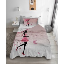 Bebişim Halı Şemsiyeli Kız Desenli Tek Kişilik Pike ( Yastık Kılıflı )