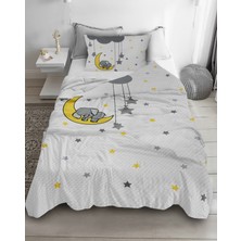 Bebişim Halı Sevimli Fil Desenli Tek Kişilik Pike ( Yastık Kılıflı )